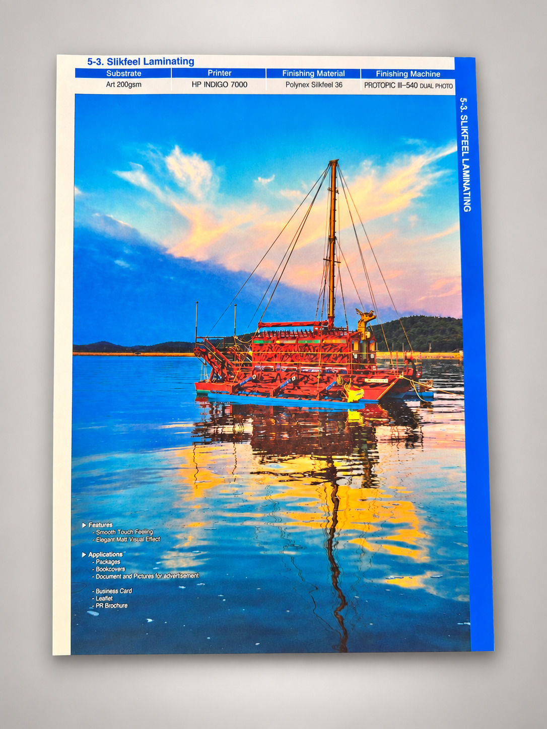 Color publication sample with vivid photographic reproduction